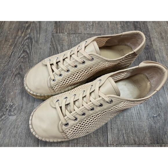 Marc Fisher LTD Macey Perforated Sneaker Beige Tan Shoes Size 10 - Picture 2 of 10